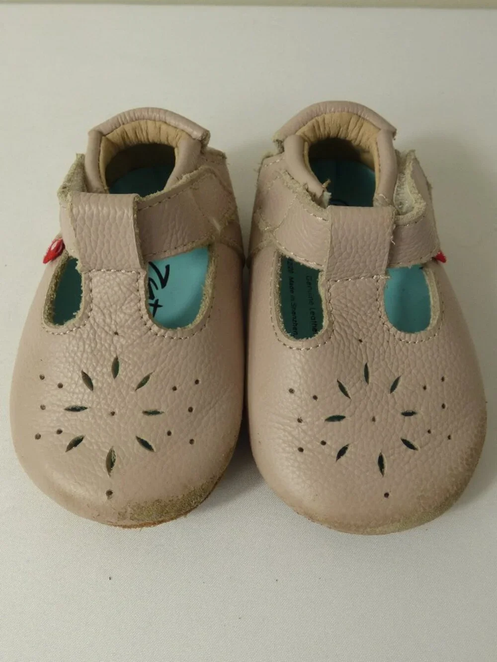 Zutano Genuine Leather Blush Mary Janes, Size 12 Months